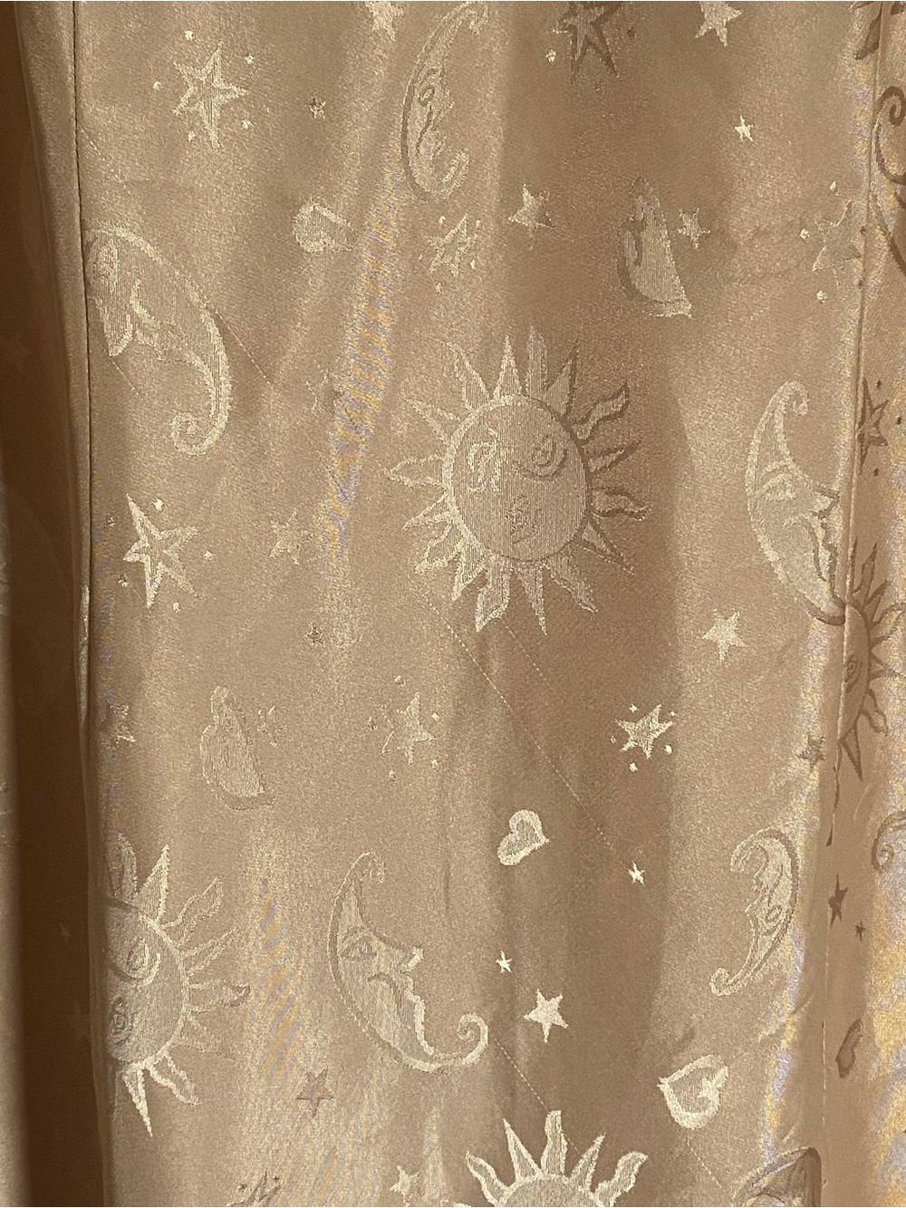 ‼️SOLD OUT‼️Vintage y2k Gold Slip Dress with Celestial Print - Picture 3 of 10